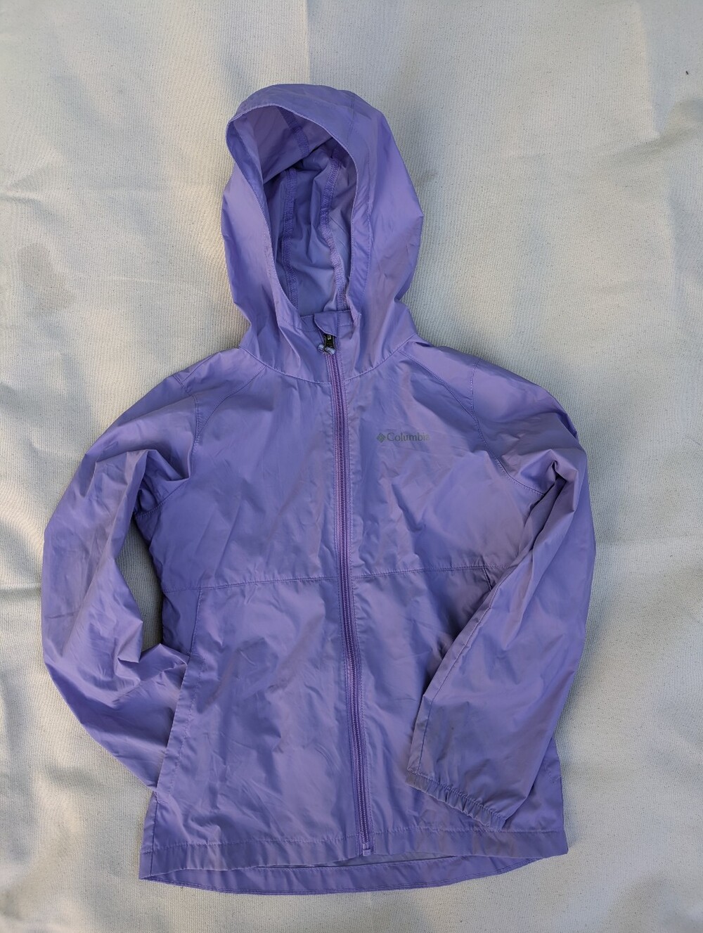 Columbia Lavender Hooded Windbreaker Jacket Kids Size 7/8